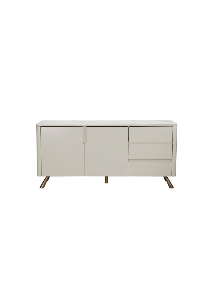 DANUBE HOME - Arthur Buffet Cabinet Strong And Sturdy Kitchen Organiser Rack Modern Design Sideboard Cabinet Side Board For Dining Room Bar Kitchen L160Xw40Xh75Cm - White/Grey - Image 1