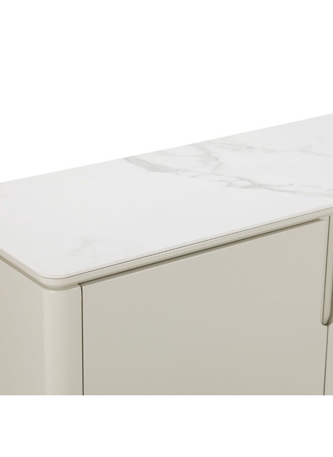DANUBE HOME - Arthur Buffet Cabinet Strong And Sturdy Kitchen Organiser Rack Modern Design Sideboard Cabinet Side Board For Dining Room Bar Kitchen L160Xw40Xh75Cm - White/Grey - Image 1