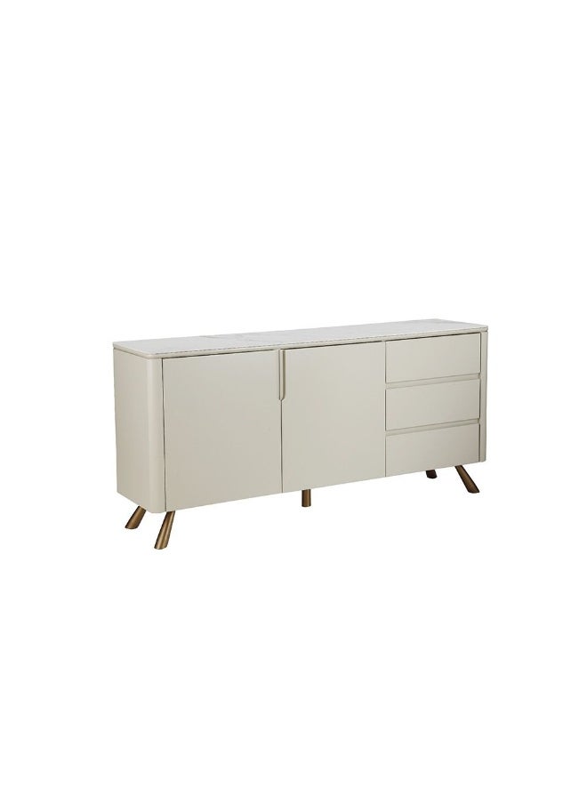 DANUBE HOME - Arthur Buffet Cabinet Strong And Sturdy Kitchen Organiser Rack Modern Design Sideboard Cabinet Side Board For Dining Room Bar Kitchen L160Xw40Xh75Cm - White/Grey - Image 1