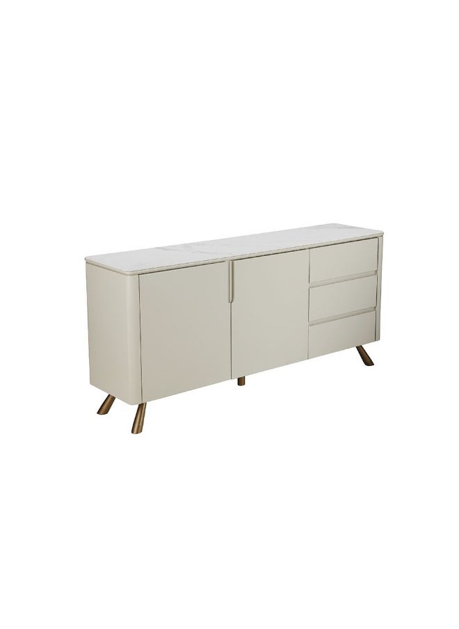 DANUBE HOME - Arthur Buffet Cabinet Strong And Sturdy Kitchen Organiser Rack Modern Design Sideboard Cabinet Side Board For Dining Room Bar Kitchen L160Xw40Xh75Cm - White/Grey - Image 1