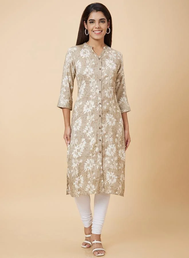 جلو باص كورتا بطباعة وقصة مستقيمة