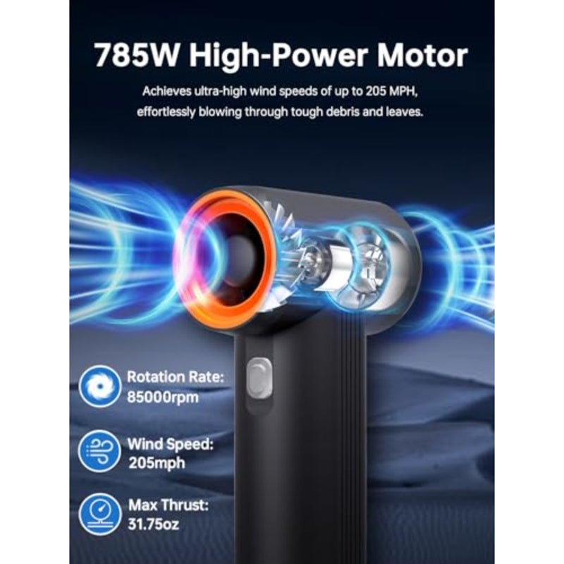 Car Dryer Air Blower - Maximum Power 785W and 205MPH Wind Speed, 54W Fast Charging, 6 x 4000mAh Batteries, Powerful Turbo Dryer for Car Drying, Lawn Care and Patio Cleaning - Jet Fan MAX - Image 3