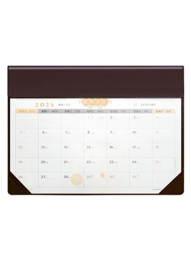 Trnfa Db-908 Brown Executive Desk Calendar , Creative Calendar Book, Planner, Monthly Calendar, Memo Board, Desk Pad, Business Desktop Office Pad, Desktop Calendar - Image 1