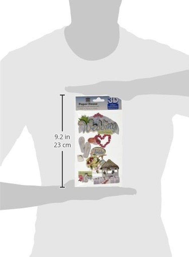 Paper House Productions STDM-0136 3D Sticker 4.5" x 7" Sheet, Beach Wedding - Image 2