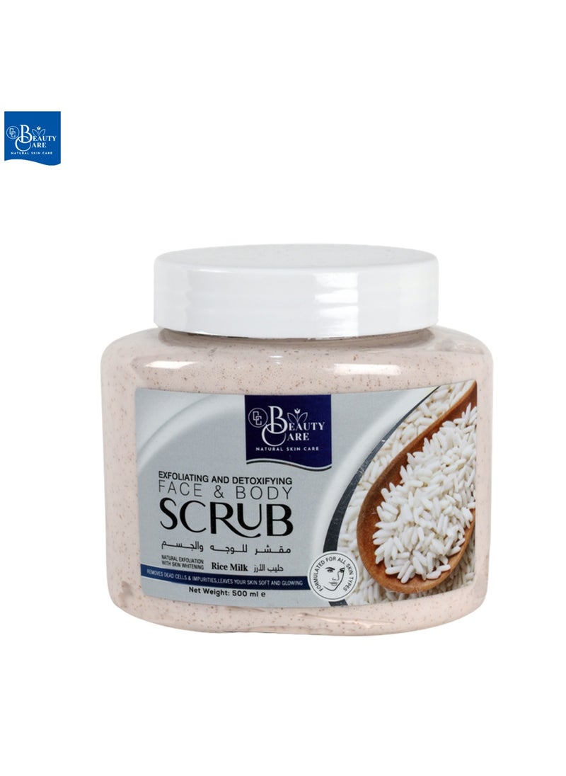 GC Beauty Care GC Beauty Care Exfoliating & Detoxifying Face & Body Scrub – Rice Milk (500ml) For All Skin Types – Natural Exfoliation & Skin Whitening  - Image 1