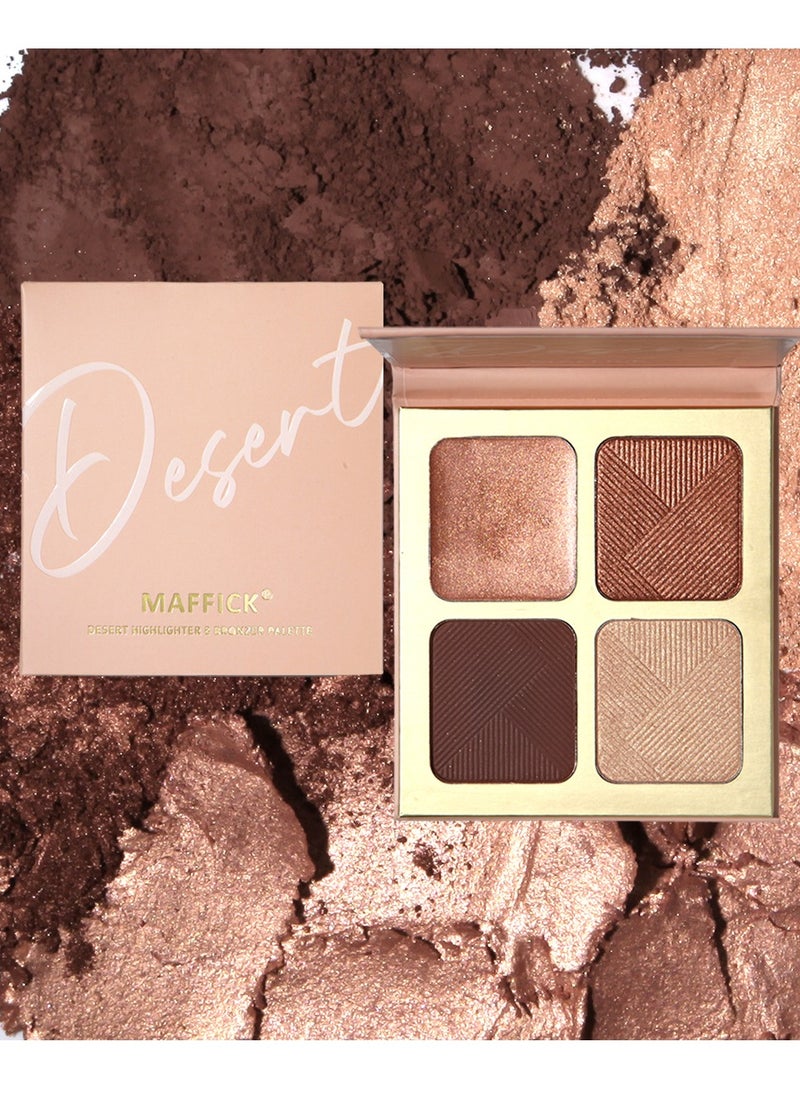maffick - Maffick Highlight and Contour Palette: Nose, Face & Eye Shadow Compact for Sculpting, Illuminating, and Beautifying the Skin Tone - Image 1