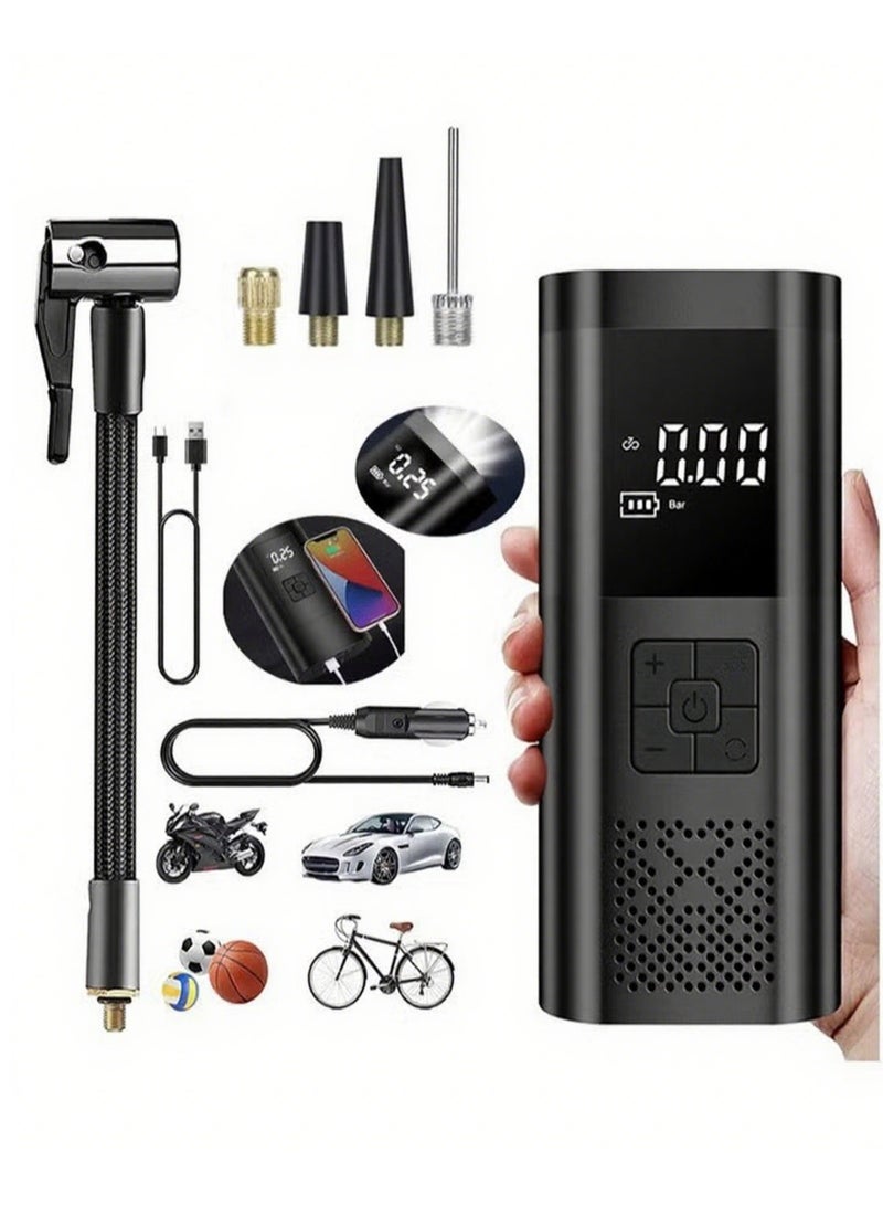 RUIYADA Air Compressor Tire Inflator Pump Car Portable, 150 PSI Fast Inflation with LCD Dual Screen, [Cordless & Strong Power] Electric Tire Pump for Car Tire For Car, Bicycle, Motorcycles, Ball - Image 1
