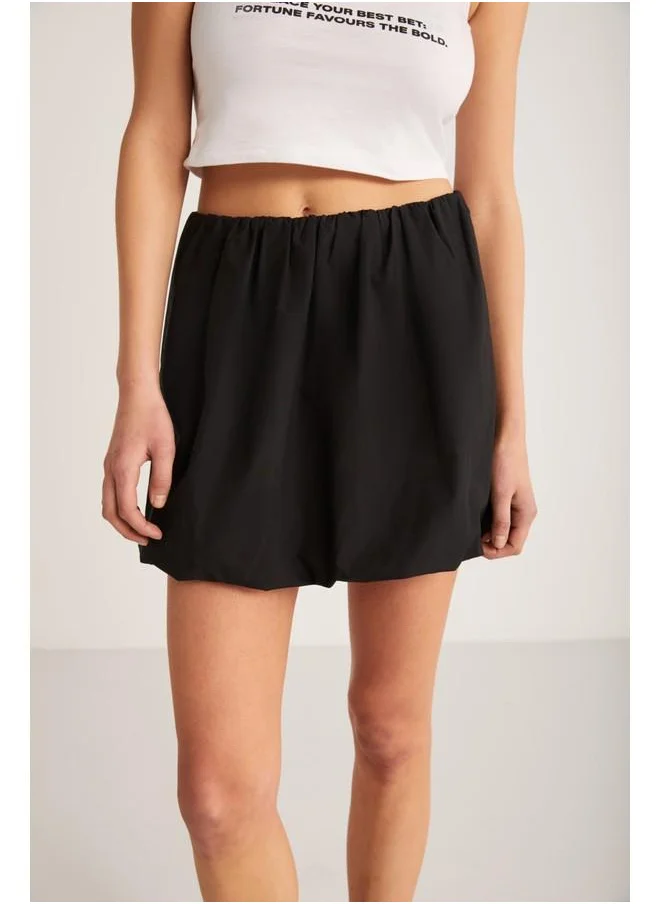 GRIMELANGE Grimelange Levante Women's Mini Balloon Black Skirt