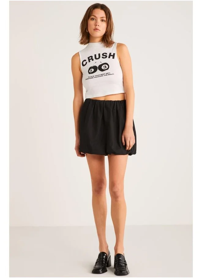 GRIMELANGE Grimelange Levante Women's Mini Balloon Black Skirt