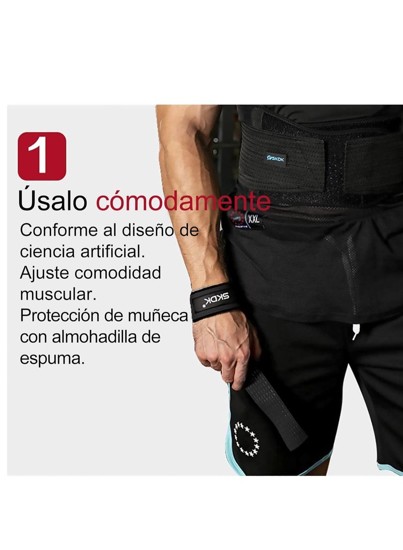 إس كي دي كي أشرطة رفع من السيليكون غير قابلة للانزلاق لأساور المعصم لرفع الأثقال في صالة الألعاب الرياضية وأشرطة الصالة الرياضية للنساء والرجال ورفع الأثقال وتدريبات القوة على بناء الجسم - Image 5