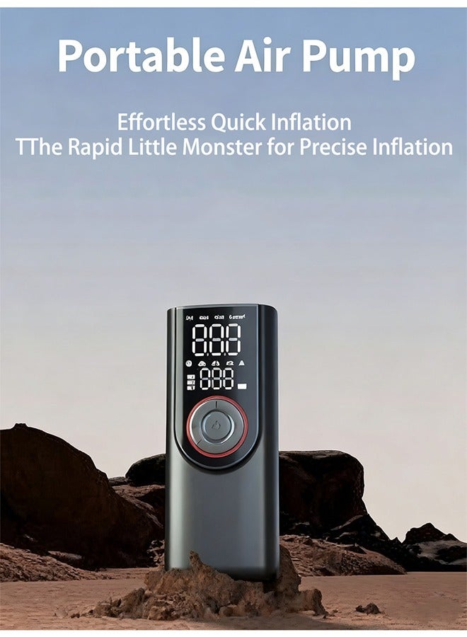 FEROOD Digital Car Tyre Inflator Air Compressor, 19mm Cylinder Portable Electric Tire Inflator With 6000mAh Battery Power Bank/LCD Dual Screen/LED Light/Auto Stop/Preset Tyre Pressure, 150 PSI Fast Inflation Cordless Air Pump for Car Motorcycle Bicycle Ball Air Mattress Other Inflatables - Image 3
