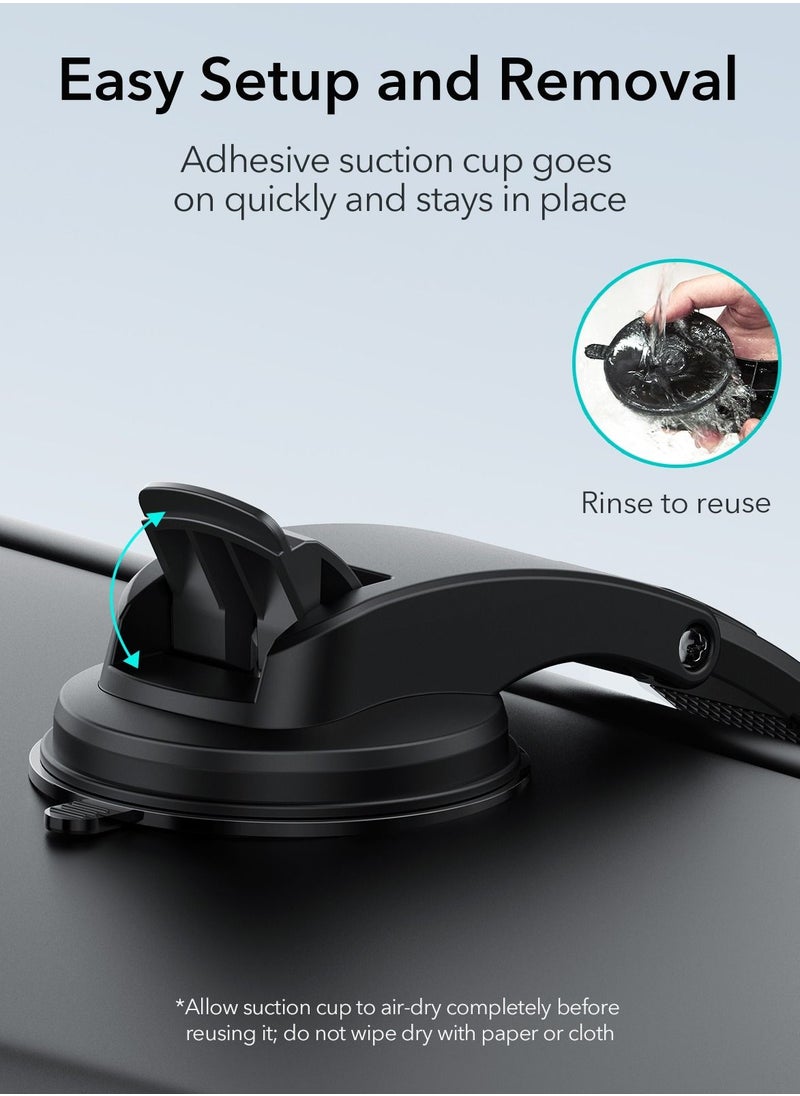 ESR - ESR HaloLock Dashboard Magnetic Wireless Car Charger, Fast Charging, Compatible with MagSafe Car Charger, Mount Compatible with Caseless iPhone 14/13/12 Series and Magnetic Cases, Black - Image 1