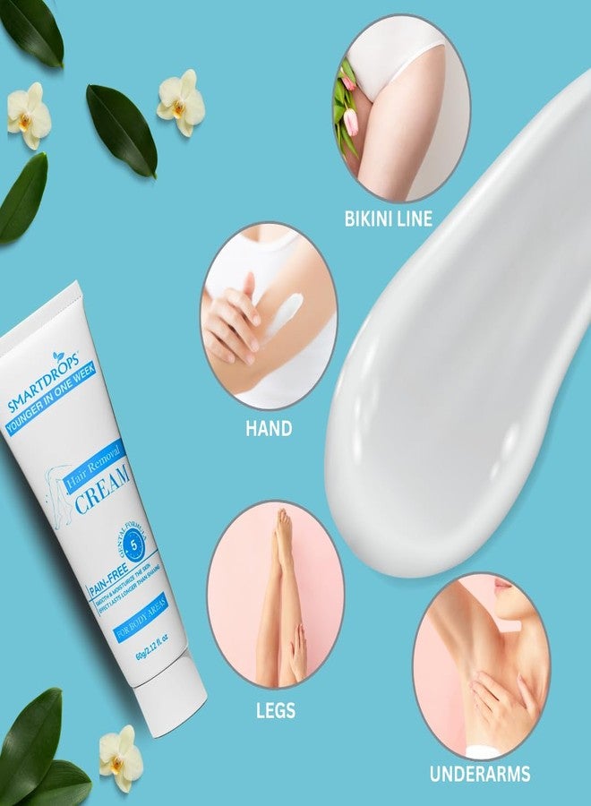 Smartdrops Body Hair Removal Cream - Suitable for Hands, Underarms, Legs with Long-lasting smoothness | Intimate Hair Removal Cream | Hair Removal Cream for Intimate Skin women 120 gm - Image 5