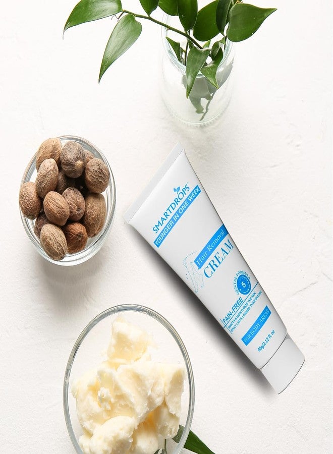 Smartdrops Body Hair Removal Cream - Suitable for Hands, Underarms, Legs with Long-lasting smoothness | Intimate Hair Removal Cream | Hair Removal Cream for Intimate Skin women 120 gm - Image 2