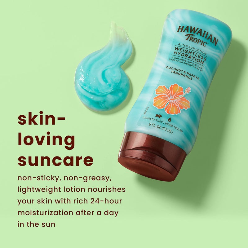 Hawaiian Tropic Weightless Hydration After Sun Lotion with Aloe, 6oz | Hawaiian Tropic Lotion, Moisturizing Lotion, After Sun Care, After Sun Moisturizer, Hydrating Lotion, 6oz - Image 4