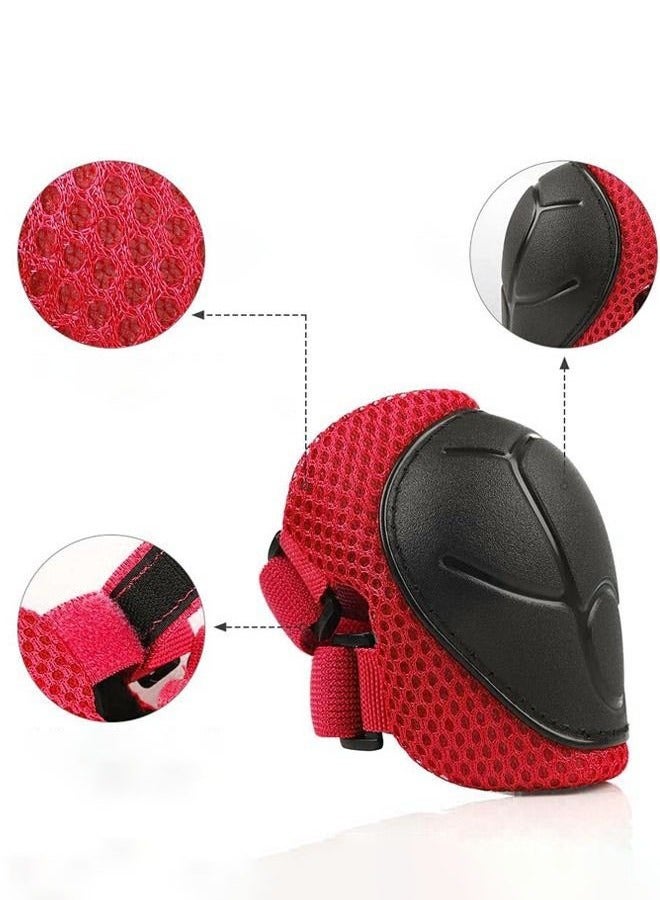 Hanayo 7 Pcs Kids Protective Gear Set Kids Helmet Pad Set Adjustable Kids Bike Helmet Toddler Helmets for Girls Boys Safety Protection Gear for Outdoor Sports(Red) - Image 5