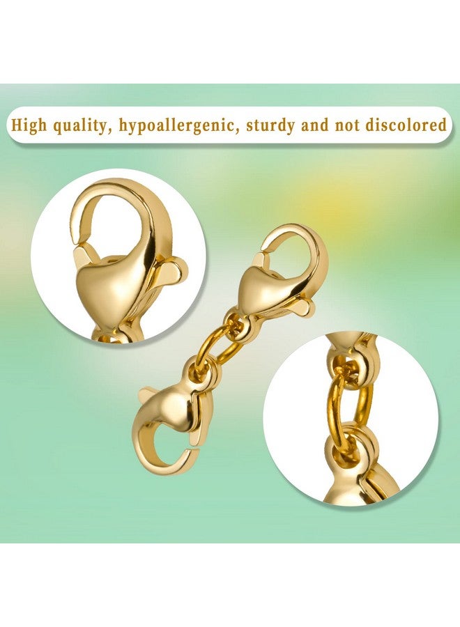 KINBOM 4Pcs 22Mm/0.87Inch Double Lobster Clasp Extender Double Claw Connector Gold Bracelet Extender Jewelry Clasp Necklace Shortener For Women Girls Diy Jewelry Making - Image 3