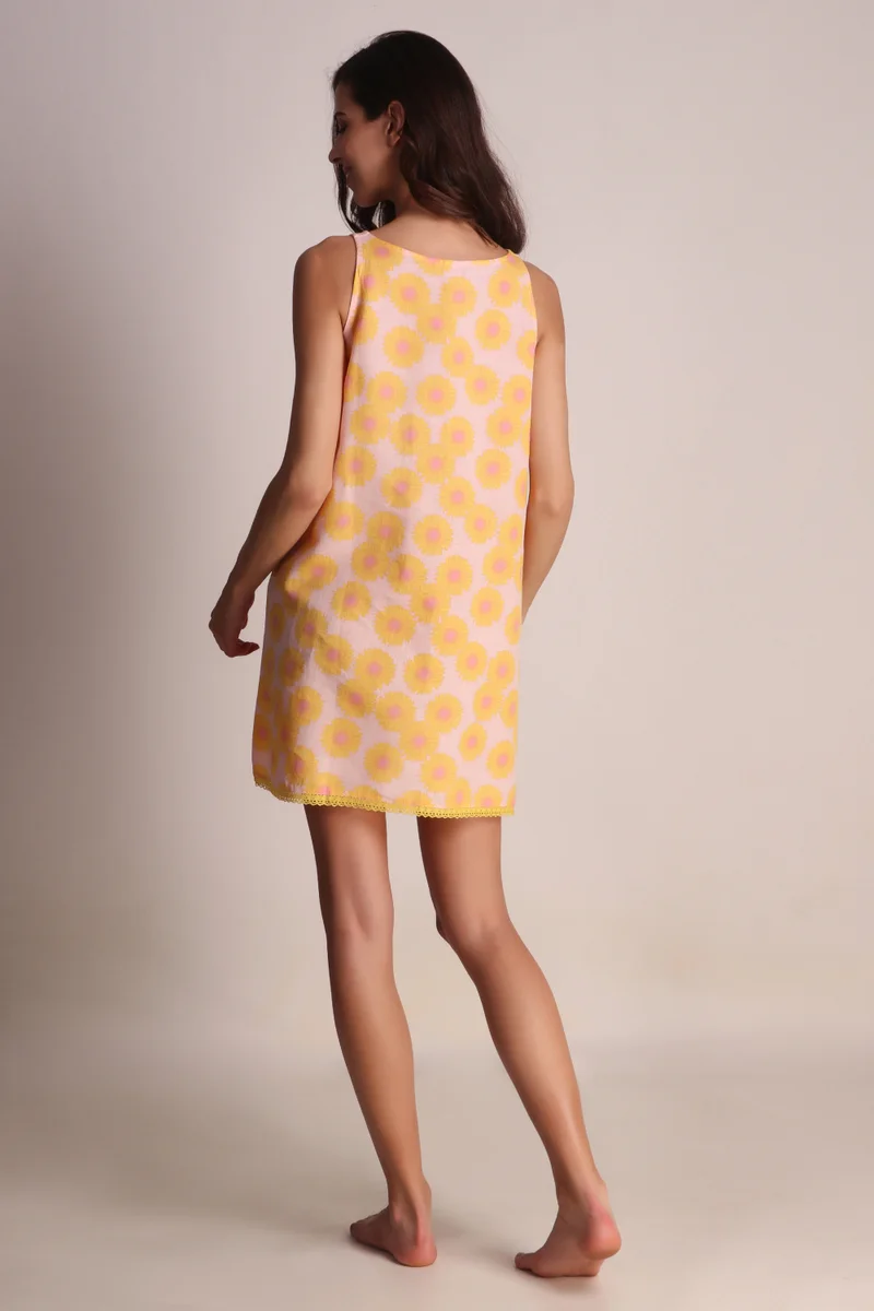 After Dark Twiggy, Linen Cotton Print Dress