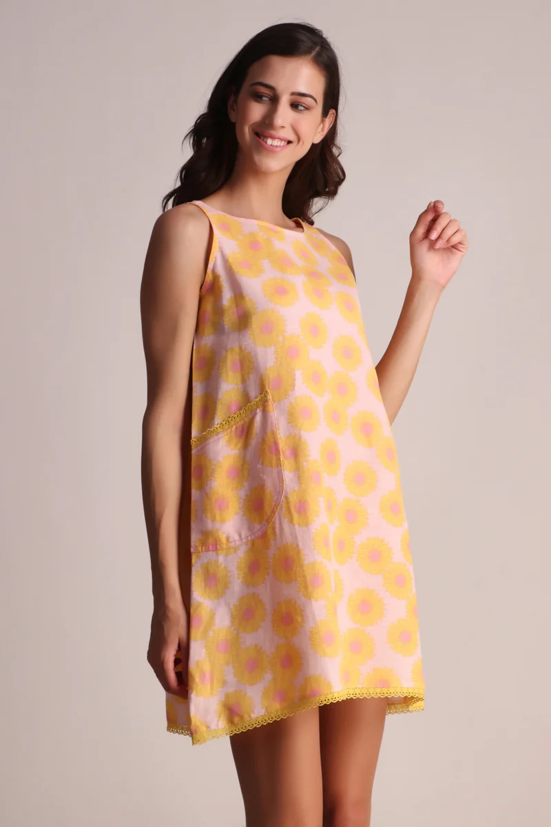 Twiggy, Linen Cotton Print Dress