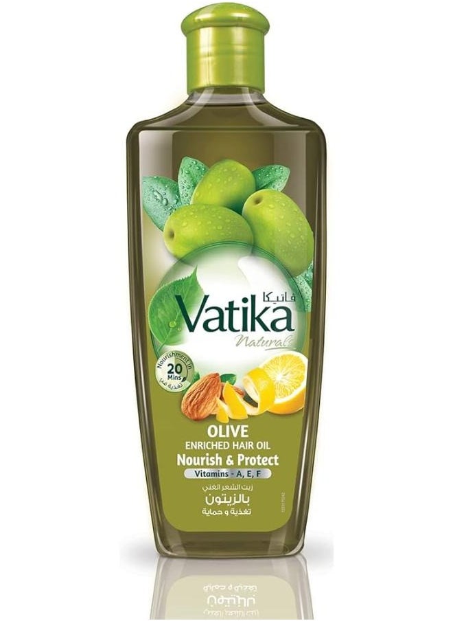 VATIKA Naturals Olive Enriched Hair Oil With Goodness Of Olive , Almond & Lemon Vitamin A,E,F 200ml 