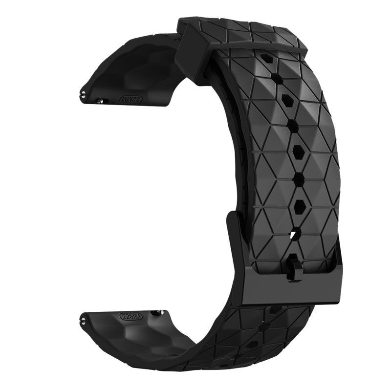 erorex For Huawei Gt2 Pro 22Mm Football Pattern Solid Color Silicone Watch Band(Black) - Image 2