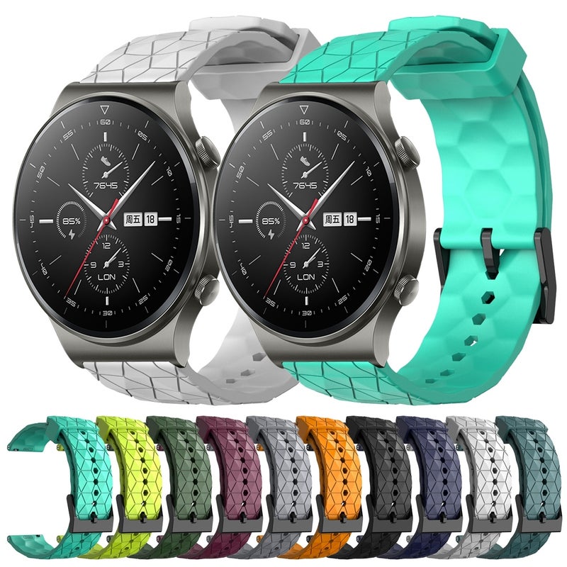 erorex For Huawei Gt2 Pro 22Mm Football Pattern Solid Color Silicone Watch Band(Black) - Image 3