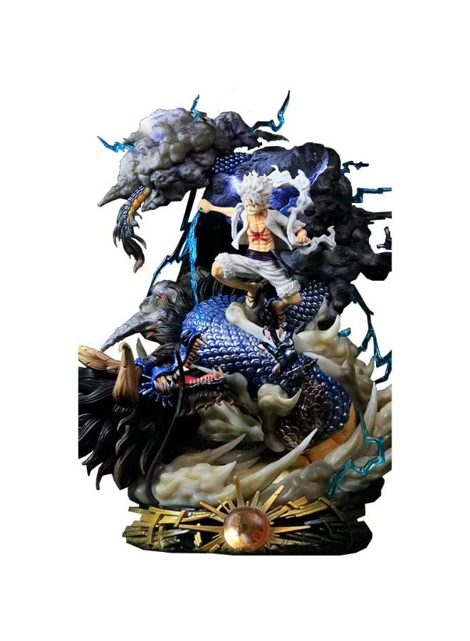 HALAMODO One Piece 22.5cm Luffy Gear 5 Nika vs Kaido Battle Action Figure，Epic Anime Diorama, Desk Centerpiece and Ultimate Birthday Gift - Image 1