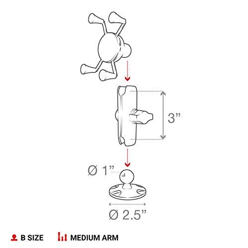 RAM Mounts RAP-B-138-UN7U X-Grip High-Strength Composite Phone Mount with Drill-Down Base with Medium Arm - Image 5
