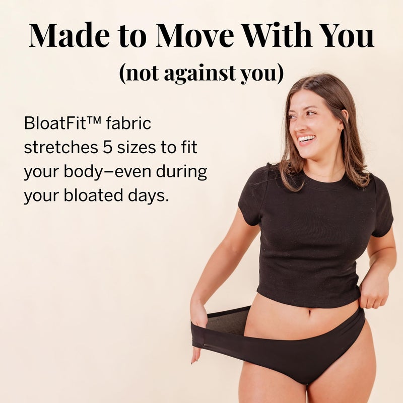 Pixie Cup Pixie Organic Cotton Gusset Period Underwear Best Leakproof Panties with BloatFitâ„¢ Technology Ranked 1 for Ultra Soft Black - Image 4