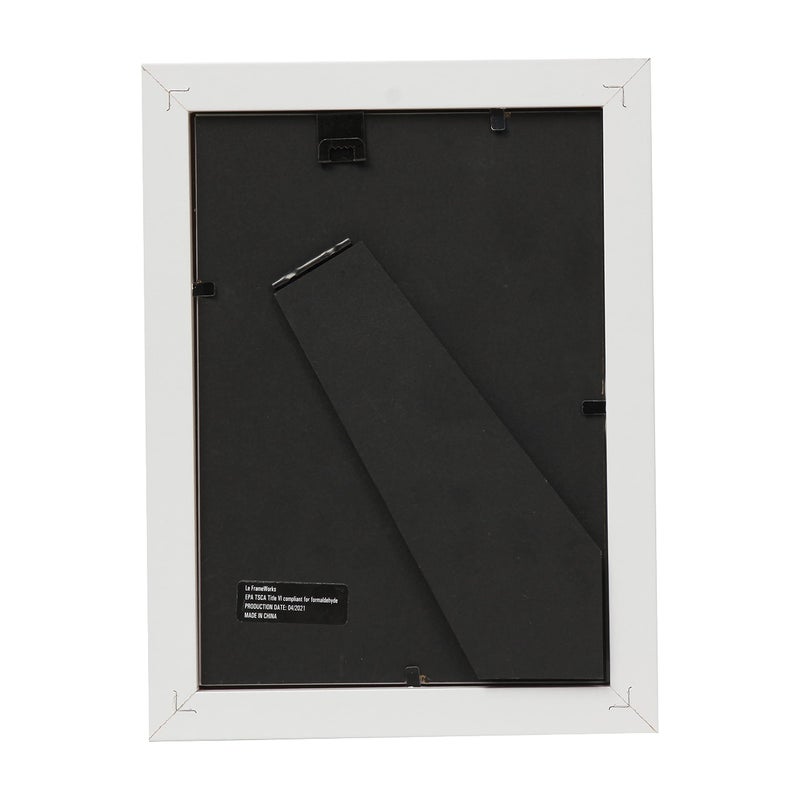 Frameworks 5x7 حصيرة إلى 4x6 إطارات الصور الخشبية الكلاسيكية مع الزجاج المقسى | أبيض | 6 عبوات - Image 2