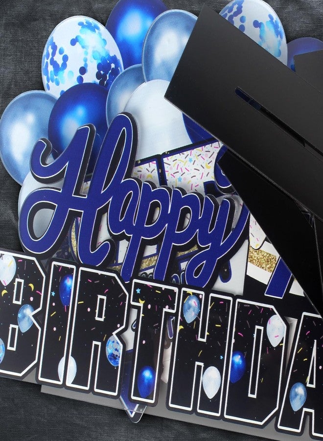LINGTEER Happy 21st Birthday Blue Acrylic Table Topper Centerpieces Set - Cheers to 21 Years Old Birthday 21st Bday Party Gift Decorations. - Image 4
