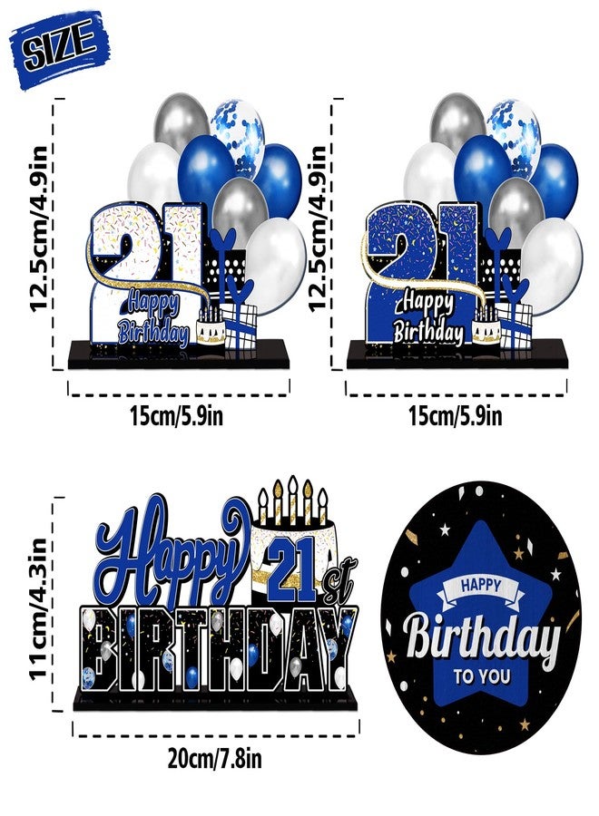 LINGTEER Happy 21st Birthday Blue Acrylic Table Topper Centerpieces Set - Cheers to 21 Years Old Birthday 21st Bday Party Gift Decorations. - Image 3