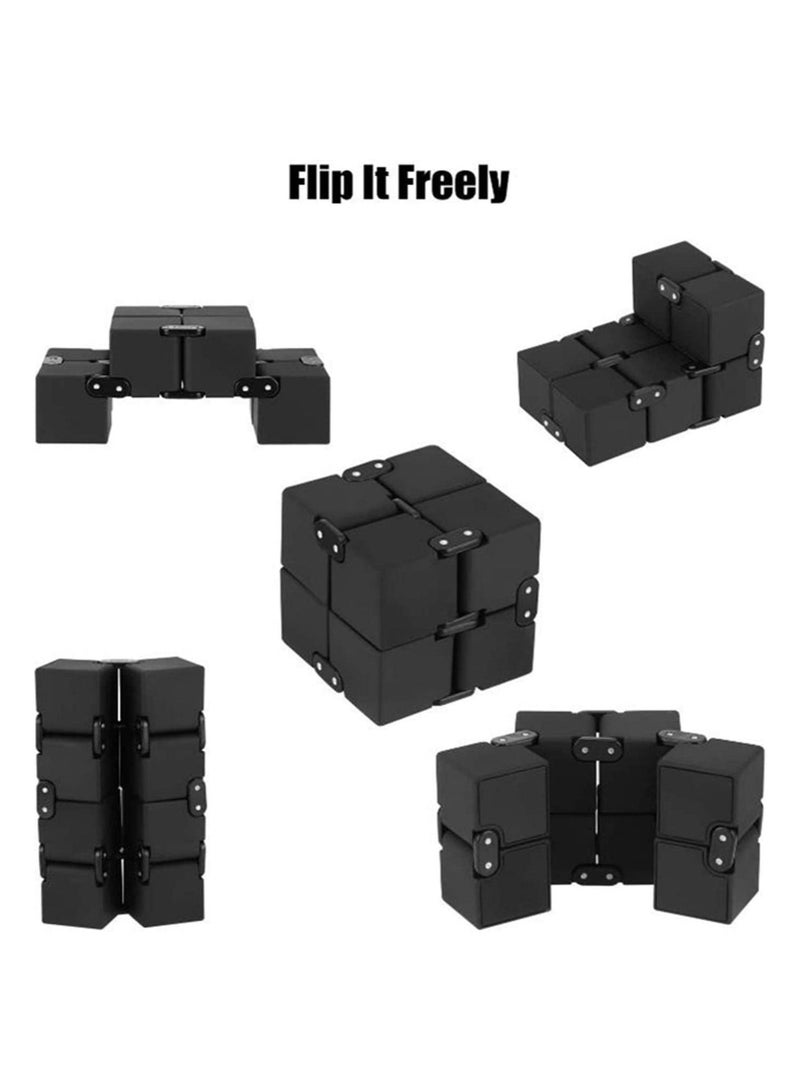Cool Baby Magic Folding Cube Puzzles Infinity Fidget Stress Relief Toy Black - Image 3