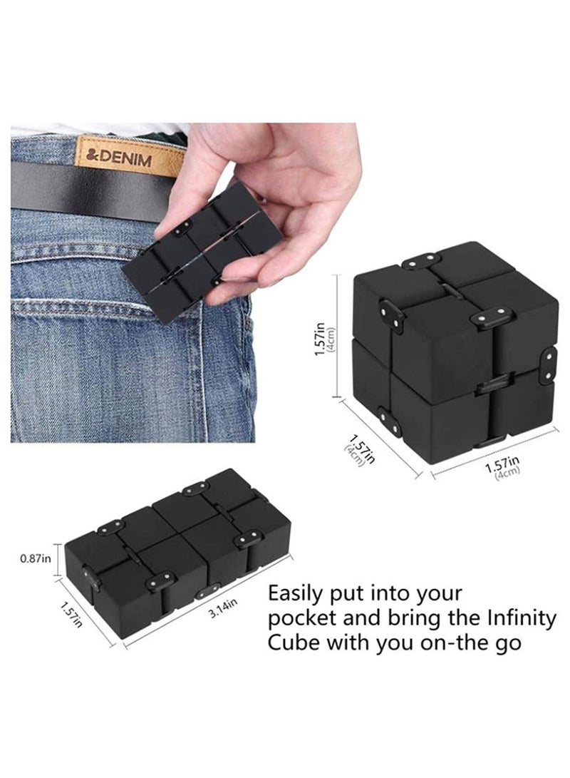 Cool Baby Magic Folding Cube Puzzles Infinity Fidget Stress Relief Toy Black - Image 2