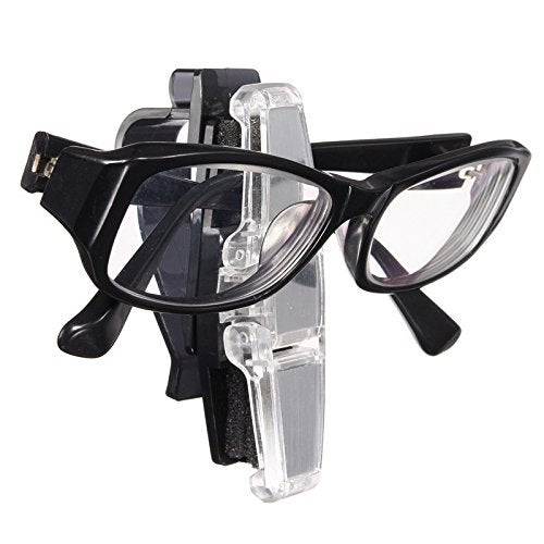 Aeoss Universal Multi-Function Car Sun Visor Double Sunglasses Eye Glasses Card Holder Clip, Ultimate Car Convenience Stylish Multifunction Sun Visor Holder Clip (Silver) - Image 2