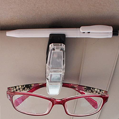 Aeoss Universal Multi-Function Car Sun Visor Double Sunglasses Eye Glasses Card Holder Clip, Ultimate Car Convenience Stylish Multifunction Sun Visor Holder Clip (Silver) - Image 3