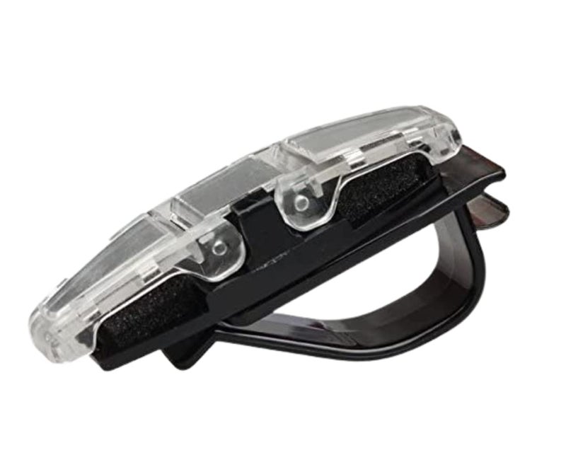 Aeoss Universal Multi-Function Car Sun Visor Double Sunglasses Eye Glasses Card Holder Clip, Ultimate Car Convenience Stylish Multifunction Sun Visor Holder Clip (Silver) - Image 1