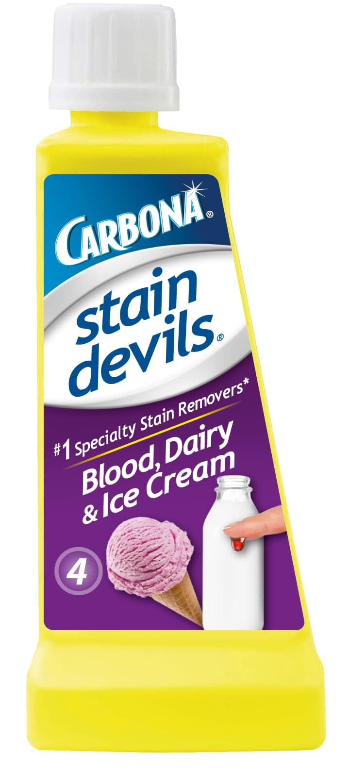 Carbona Stain Devils® #4 – Blood, Dairy & Ice Cream | Professional Strength Laundry Stain Remover | Multi-Fabric Cleaner | Safe On Skin & Washable Fabrics | 1.7 Fl Oz, 1 Pack - Image 1
