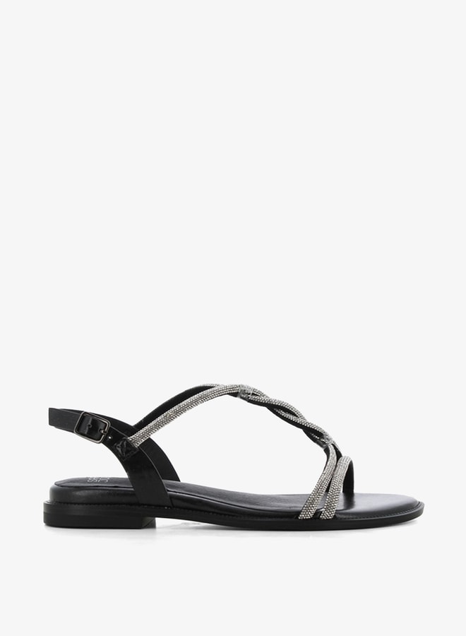 SJ Women's Embellished Strap Sandals with Buckle Closure  - Image 2