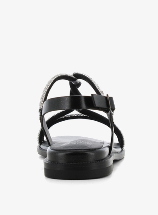 SJ Women's Embellished Strap Sandals with Buckle Closure  - Image 3