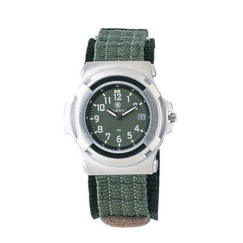 Smith & Wesson Men's Lawman Watch, 3ATM, Glowing Hands, Olive Drab Face, Nylon Strap, Tactical Watch, Precision Quart, Scratch Resistant, Christmas Gift, 40mm - Image 2