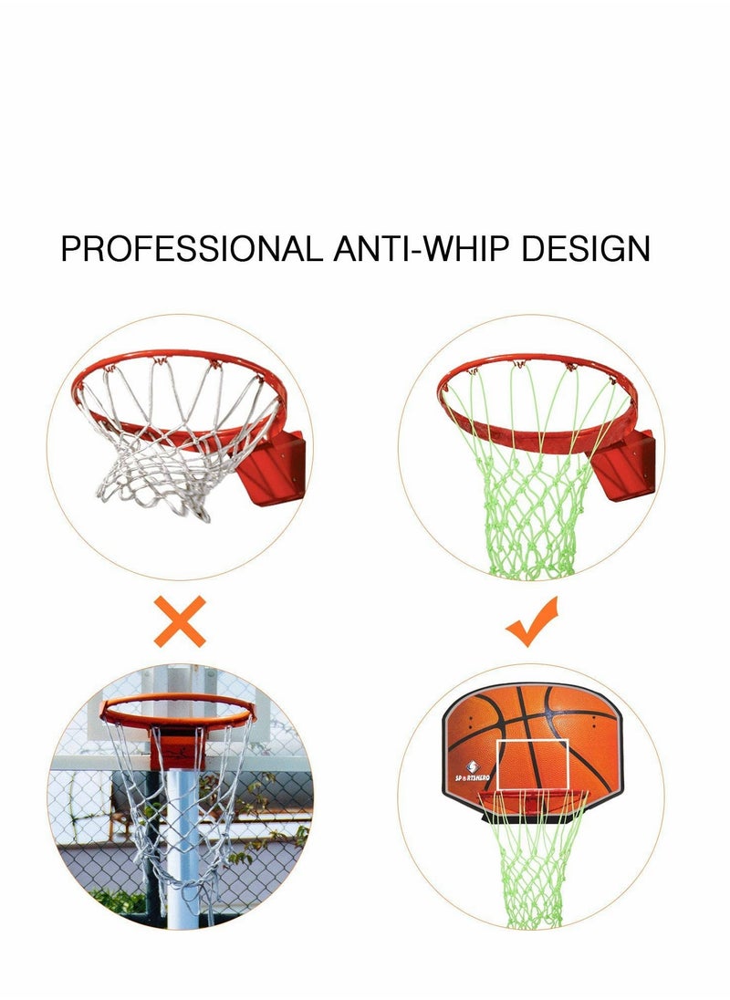 KASTWAVE Outdoor Glow in The Dark Basketball Heavy Duty Basketball Net Replacement All Weather Anti Whip 12 Loops Standard Size Night Basketball Sports Gift for Pool Sports School  - Image 3
