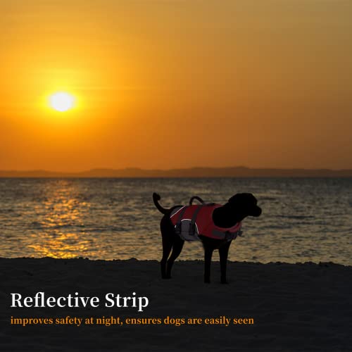 Mklhgty Dog Life Jacket, Reflective Adjustable Dog Life Vest with Rescue Handle for Swimming and Boating, Ripstop Pet Safety Life Preserver for Small, Medium and Large Dogs - Image 4