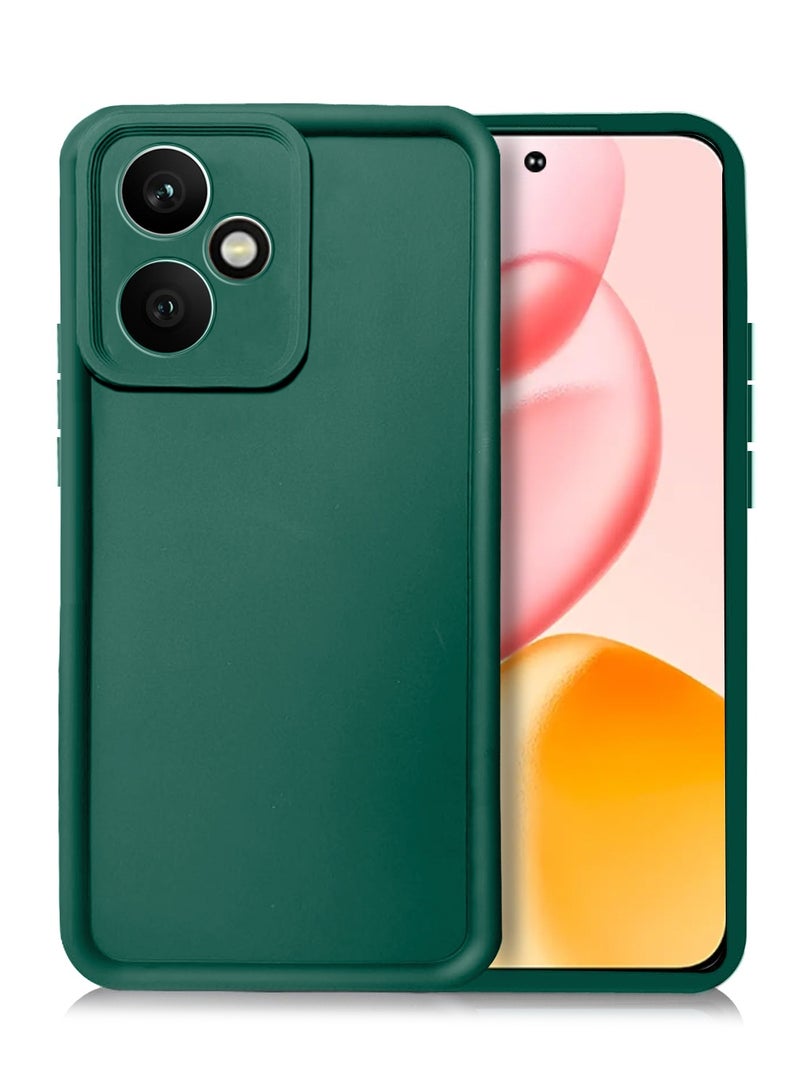 Wtech Honor 400 5G 2025 Premium Soft Liquid Silicone Full Protective Raised Lips Edges and Camera Case Cover (MCRPSN) - Dark Green - Image 1