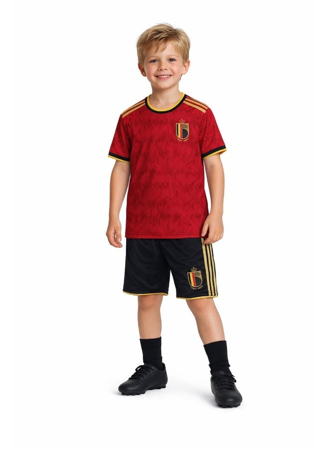 Toyland Men’s Belgium 2026 World Cup Home Jersey Kit – Football Shirt & Shorts Set - Image 1