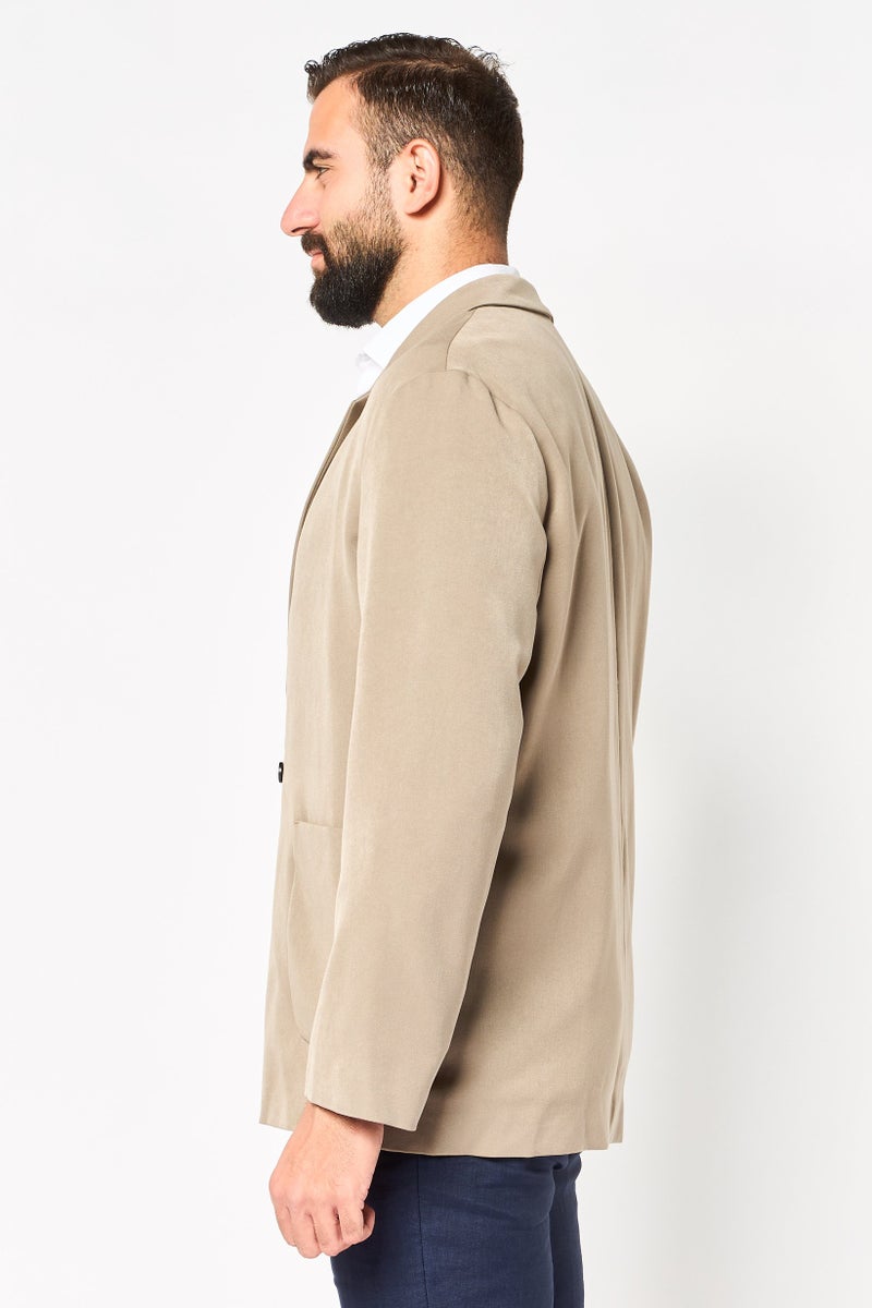 SELECTED Men regular Fit Long Sleeve Solid Casual Blazer, Tan - Image 2