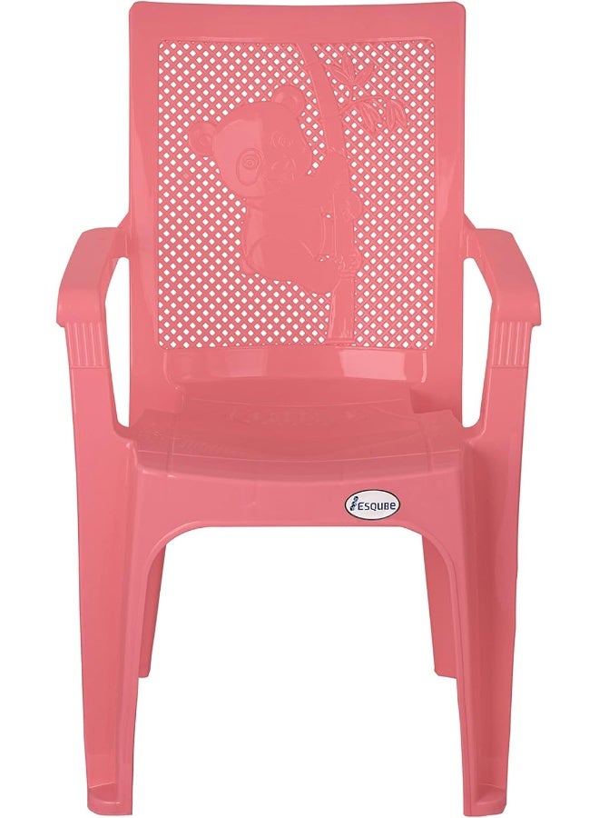 ESQUBE Esqube Baby Chair Panda (Plain) - Plastic Study Chair Baby Pink  - Image 4