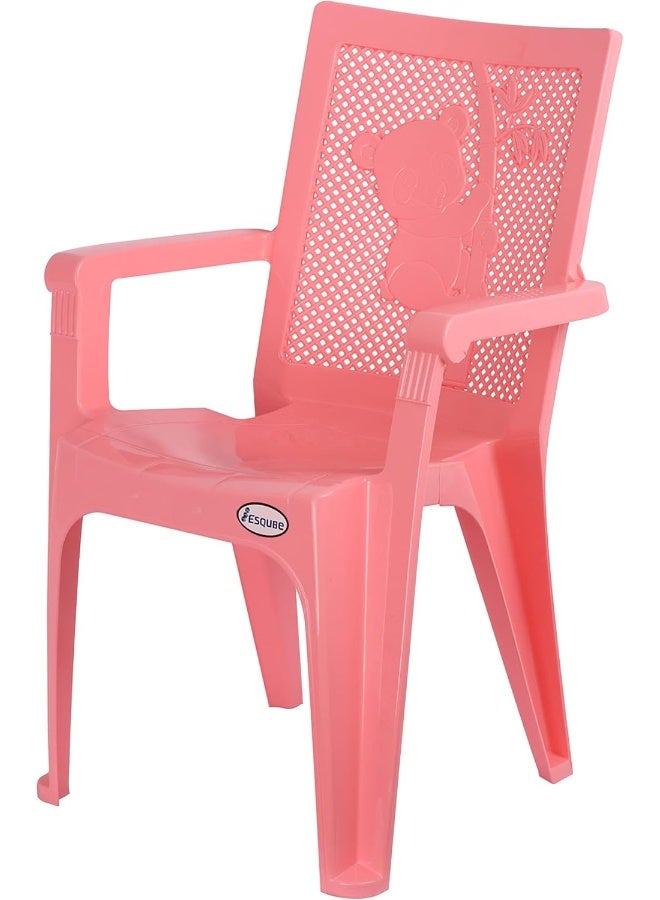 ESQUBE Esqube Baby Chair Panda (Plain) - Plastic Study Chair Baby Pink  - Image 1
