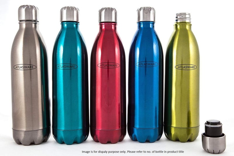 Atlasware Stainless Steel Hot and Cold Vacuum Bottle - Pack of 2 Pieces (1000ml) - Image 1