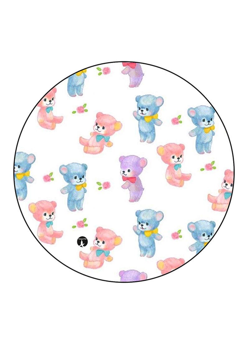 RKN Bears Printed Large Round Pin Badge Multicolour - Image 1